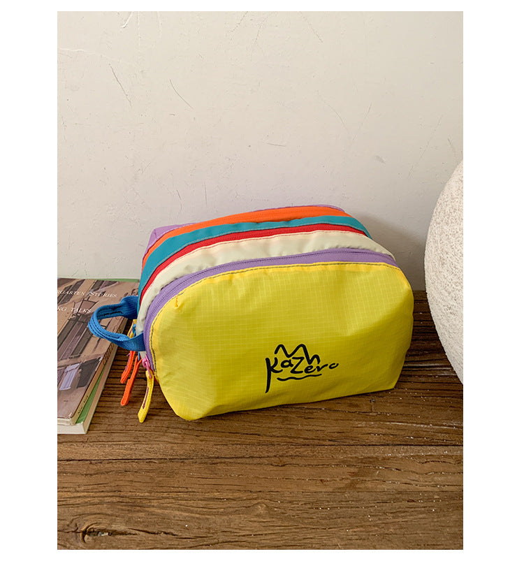 Yellow Trendy Color-Block Outdoor Waterproof Nylon Crossbody Bag - Niche Lightweight Chest Bag and Phone Pouch for Travel and Sports