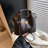 Coffee-brown Vintage Soft PU Leather Crossbody Handbag | Large Capacity Shoulder Tote | Unique Minimalist Design