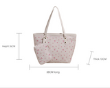 Pink Large Capacity Daily Commuter Tote Bag Set | Versatile Shoulder Handbag with Matching Pouch | 38cm Length Casual Carryall - Front View