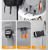 Grey Professional Business and Travel Backpack | Large Capacity 15.6 Inch Laptop Compartment | Water-Resistant Functional Design - Side View