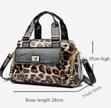 Black Luxurious Patterned Handbag | Structured Top Handle Shoulder Bag | Fashion Trend High-Gloss Tote - Front View