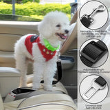 Red 5PCS Universal Adjustable Pet Car Safety Seat Belt | Heavy Duty Retractable Harness Restraint | Anti-Jump Window Safety Clip - Front View