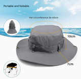 Army Green Foldable Wide Brim Sun Hat Unisex Bucket Safari Cap Adjustable 56-60cm for Fishing Hiking Camping and Outdoor Travel - Front View