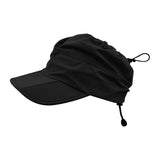 Black Outdoor Quick Dry Sun Hat - Foldable Visor Cap - UV Protection - 55-58cm