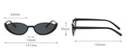 Black Frame With Black Flakes 2PCS Fashionable Cat-Eye Sunglasses for Women - Retro INS Style UV Protection Shades
