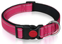Rose Red 5pcs Tactical Reflective Dog Collar with Quick-Release Safety Lock | Neoprene Padded Nylon | GPS Tracker Pouch Compatible