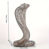 Grey Decorative Resin Cobra Statue - Unique Animal Figurine for Home Decor & Creative Gifts - Front View