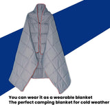 Black Compact Lightweight Quilted Blanket - Soft, Warm, and Portable for Outdoor Adventures - Close-Up Angle