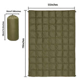 Blue Compact Lightweight Quilted Blanket - Soft, Warm, and Portable for Outdoor Adventures - Top-Down View