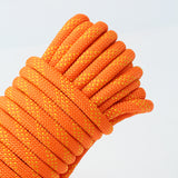Orange 10mm Double Hook Climbing Rope Set - 15m Durable Outdoor Safety Rescue Cord