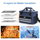 Grey Versatile Large-Capacity Picnic Insulated Bag - Detachable Shoulder Strap & Ice Pack - Side View
