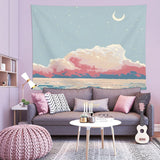 Wishing Bunny Design Wall Tapestry 200x150cm - Soft Plush Fabric Hanging for Bedroom, Living Room, Dorm Decor - Includes Mounting Kit for Easy Installation - Front View