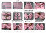 Light Blue EVA Bow Decoration DIY Kit - 75cm x 100cm DIY Party & Event Backdrop Bow for Valentine's Day, Christmas, Birthday, Wedding, Shop Display - Top-Down View