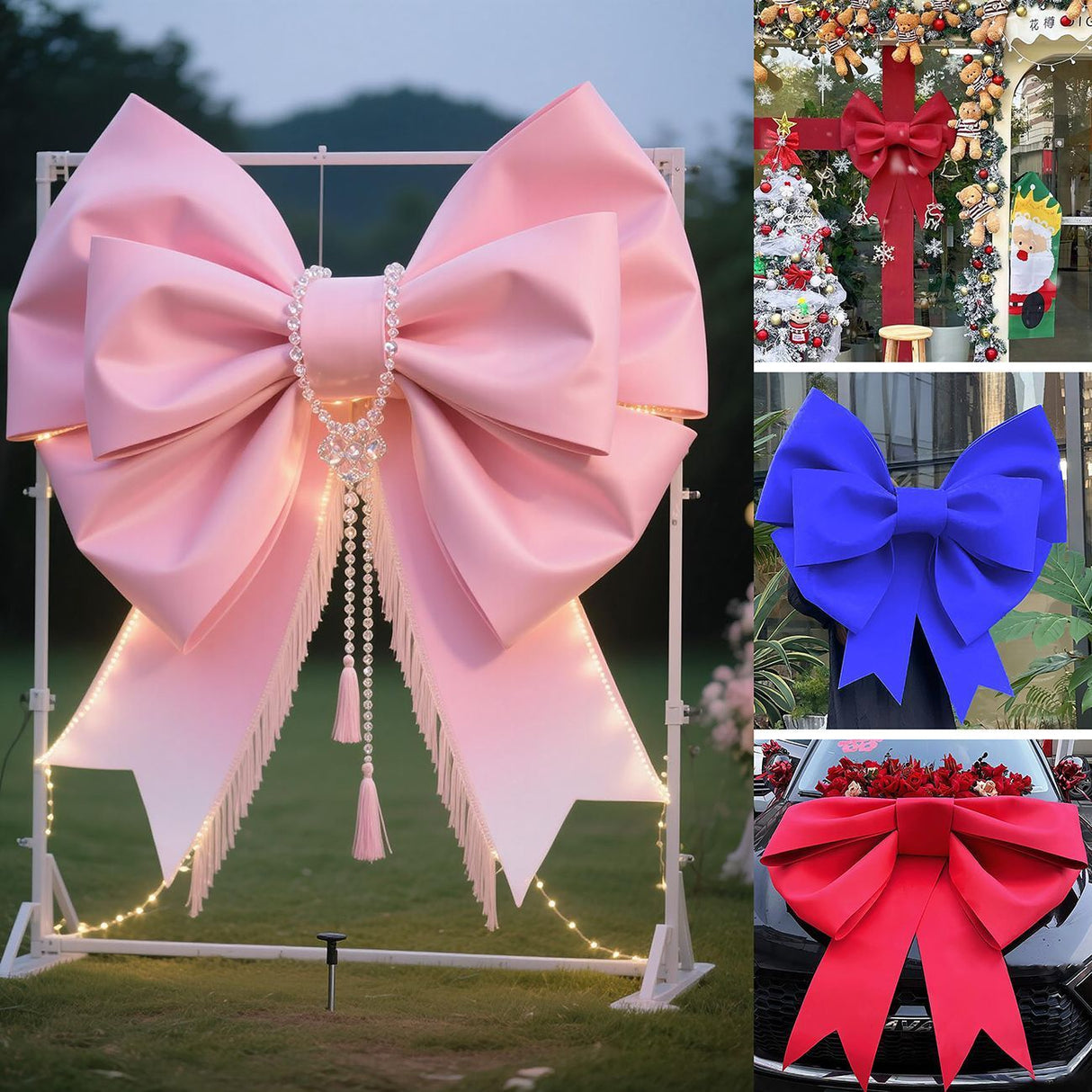 Pink EVA Glitter Bow Decoration DIY Kit - 75cm x 100cm DIY Party & Event Backdrop Bow for Valentine's Day, Christmas, Birthday, Wedding, Shop Display
