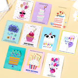 3 Sets 3D Pop-up Birthday Card Set - 3*10pcs Cartoon Panda/Cake/Balloon Greeting Cards with Envelopes, Handwritten Message Foldable Cards for Kids/Friends/Party Favors - Front View