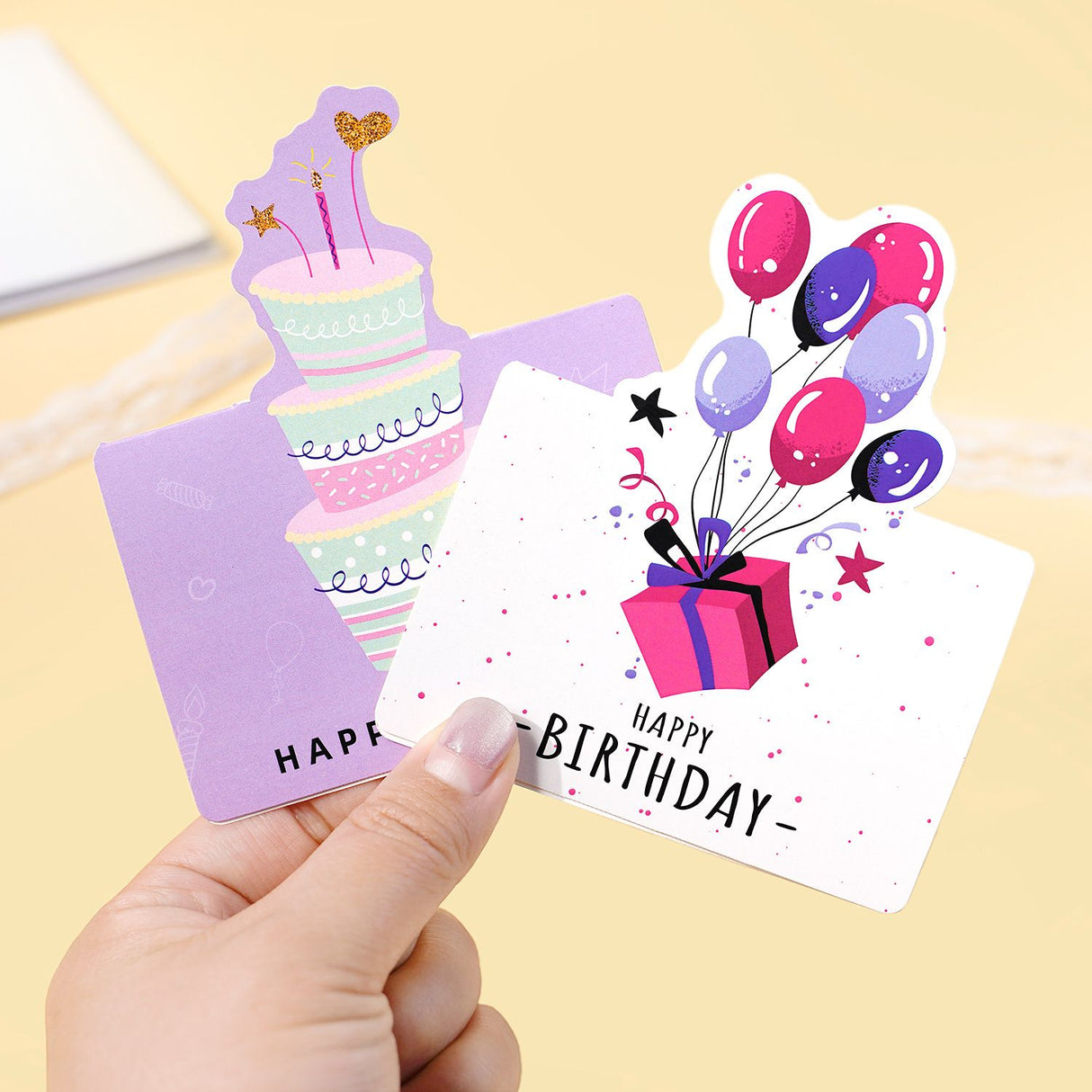 3 Sets 3D Pop-up Birthday Card Set - 3*10pcs Cartoon Panda/Cake/Balloon Greeting Cards with Envelopes, Handwritten Message Foldable Cards for Kids/Friends/Party Favors