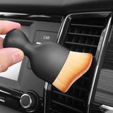 2 Pcs Car Interior Detailing Brush with Soft Microfiber Bristles for Air Vents, Dashboard, and Keyboard Cleaning - Top-Down View
