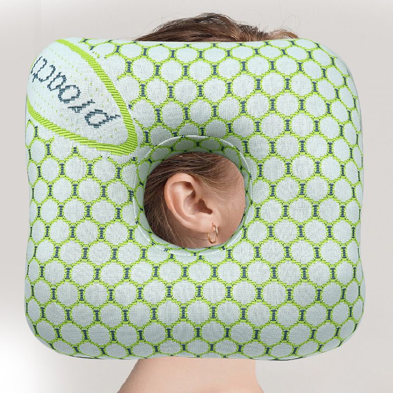 Light Pink Ear Piercing Pillow - Soft Side Sleeper Cushion with Hollow Center for Pressure Relief, Post-Piercing Care & Comfortable Napping