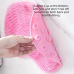 Pink 3-piece set  (2-Pack Silicone Foot & Back Scrubber Mat with Suction Cups + 1 Premium Lace Bath Loofah Sponge Set) - Non-Slip Foot Massager & Exfoliating Shower Set