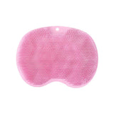 Pink 3-piece set  (2-Pack Silicone Foot & Back Scrubber Mat with Suction Cups + 1 Premium Lace Bath Loofah Sponge Set) - Non-Slip Foot Massager & Exfoliating Shower Set - 45-Degree Angle