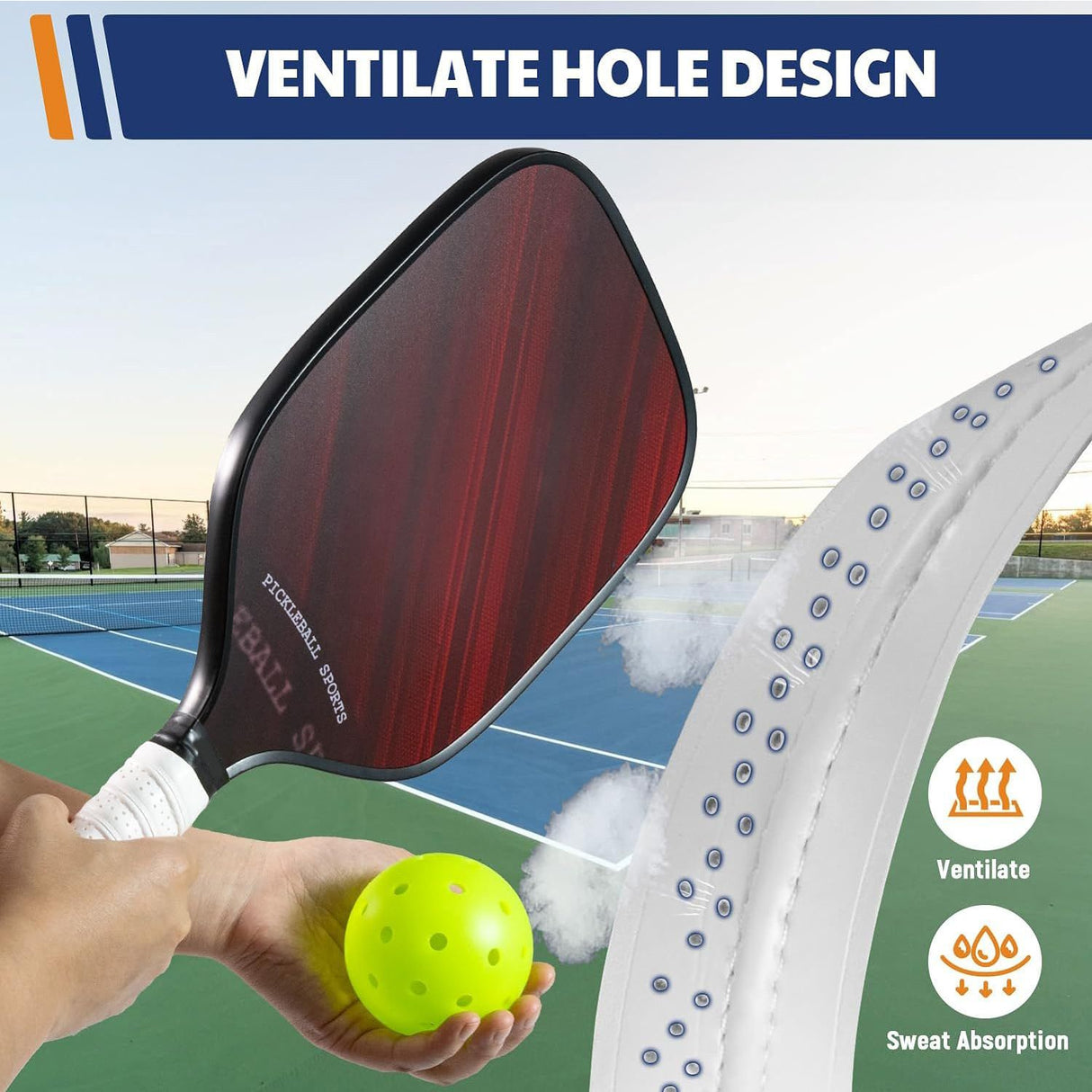 2-Pack White Anti-Slip PU Overgrip Tape for Pickleball, Tennis & Badminton Rackets - Sweat-Absorbing Handle Wrap with Perforated Design