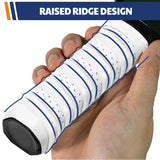 2-Pack Black Anti-Slip PU Overgrip Tape for Pickleball, Tennis & Badminton Rackets - Sweat-Absorbing Handle Wrap with Perforated Design - Front View