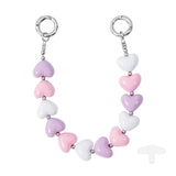 YKA-10 Trendy Double-Clasp Beaded Phone Wrist Strap - Colorful Acrylic & Metal Anti-Loss Lanyard with Spacer Gift