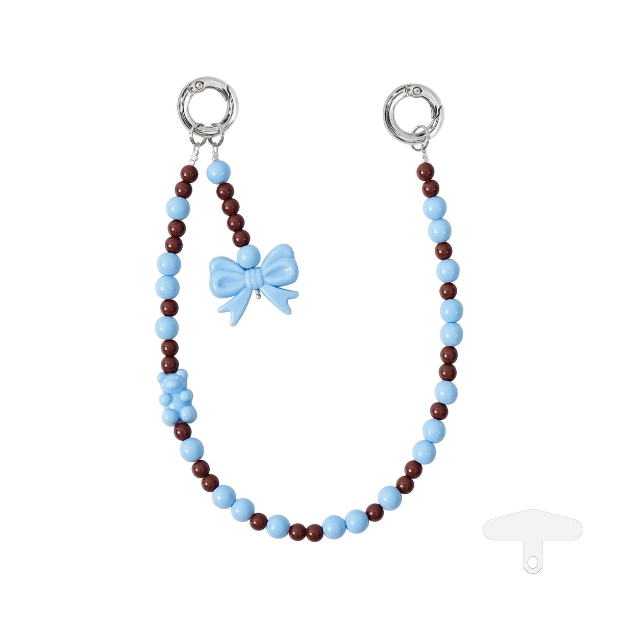 YKA-13 Trendy Double-Clasp Beaded Phone Wrist Strap - Colorful Acrylic & Metal Anti-Loss Lanyard with Spacer Gift