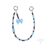YKA-13 Trendy Double-Clasp Beaded Phone Wrist Strap - Colorful Acrylic & Metal Anti-Loss Lanyard with Spacer Gift