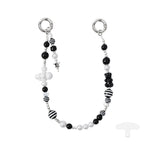 YKA-14 Trendy Double-Clasp Beaded Phone Wrist Strap - Colorful Acrylic & Metal Anti-Loss Lanyard with Spacer Gift