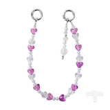 PFSKA18 Trendy Double-Clasp Beaded Phone Wrist Strap - Colorful Acrylic & Metal Anti-Loss Lanyard with Spacer Gift