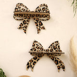 Brown Style A Leopard Print Bow Wall Shelf - Decorative Wooden Floating Storage Rack for Bedroom & Living Room