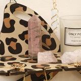 Brown Style A Leopard Print Bow Wall Shelf - Decorative Wooden Floating Storage Rack for Bedroom & Living Room
