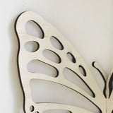 White Wooden Butterfly Wall Shelf - Hollow-Out Decorative Corner Storage Rack for Home & Bedroom