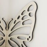 White Wooden Butterfly Wall Shelf - Hollow-Out Decorative Corner Storage Rack for Home & Bedroom - Top-Down View