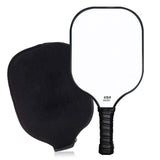 White Fiberglass Pickleball Paddle Set with Black Neoprene Protective Cover - Lightweight Outdoor Sports Racket for Beginners & Pros