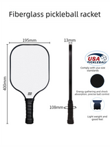 White Fiberglass Pickleball Paddle Set with Black Neoprene Protective Cover - Lightweight Outdoor Sports Racket for Beginners & Pros