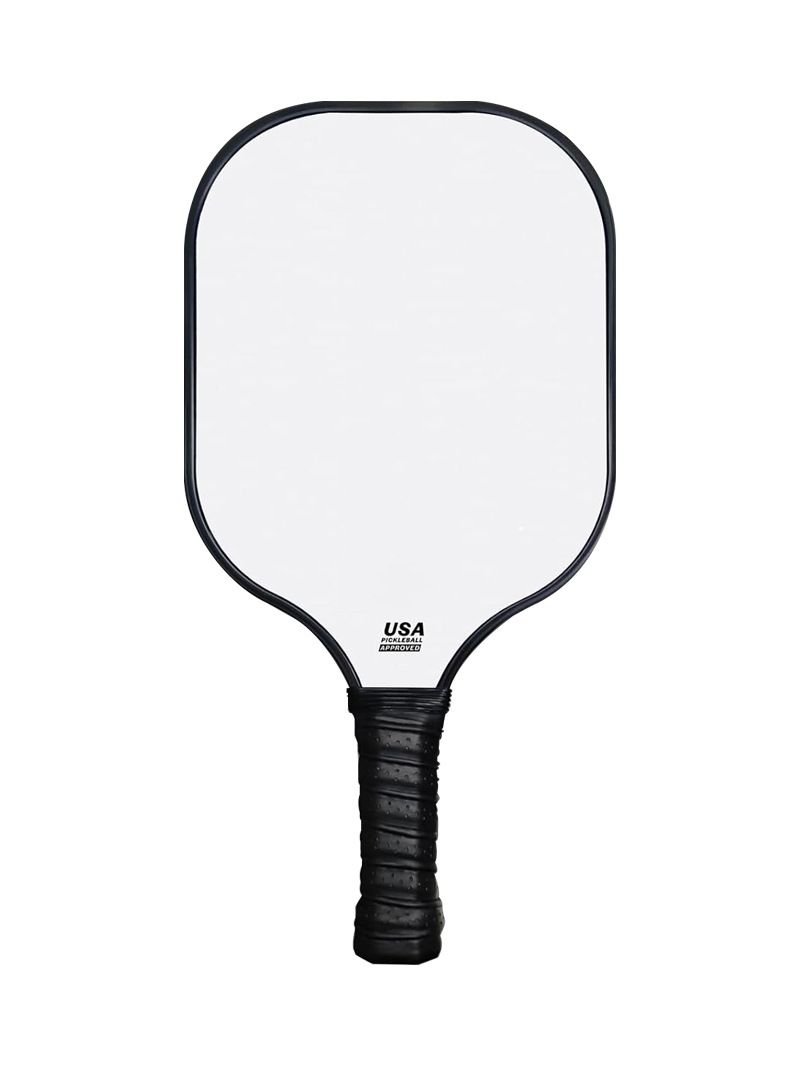 White Fiberglass Pickleball Paddle Set with Black Neoprene Protective Cover - Lightweight Outdoor Sports Racket for Beginners & Pros