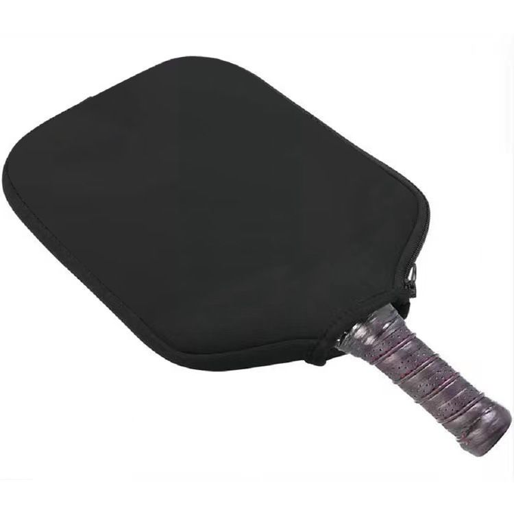 White Fiberglass Pickleball Paddle Set with Black Neoprene Protective Cover - Lightweight Outdoor Sports Racket for Beginners & Pros