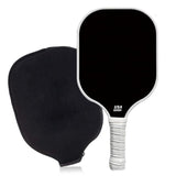 Black Fiberglass Pickleball Paddle Set with Black Neoprene Protective Cover - Lightweight Outdoor Sports Racket for Beginners & Pros