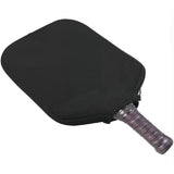 Black Fiberglass Pickleball Paddle Set with Black Neoprene Protective Cover - Lightweight Outdoor Sports Racket for Beginners & Pros