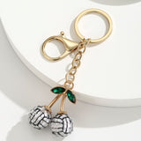 2 Pcs White volleyball design Creative Sports Ball Cherry Keychain – Cute Resin Charm for Car Keys, Bags & Backpacks