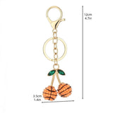 2 Pcs White baseball shape Creative Sports Ball Cherry Keychain – Cute Resin Charm for Car Keys, Bags & Backpacks - Top-Down View