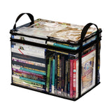 3 Pcs Large Clear PVC Book Storage Box – Foldable, Dustproof & Transparent Organizer with Handles for Home, Classroom & Office (38×24×32cm) - 45-Degree Angle