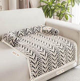 Brown Plush Pet Bed Mat - 60 x 80 cm Polyester Fibre - Thickened Soft Cushion, Scratch Resistant Surface, Non Slip Base for Cats and Dogs - Side View