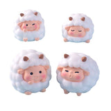 Cute Mini Resin Sheep Figurines – Set of 8 Micro Landscape & Desktop Decor (4 Designs) - Front View