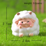 Cute Mini Resin Sheep Figurines – Set of 8 Micro Landscape & Desktop Decor (4 Designs) - 45-Degree Angle