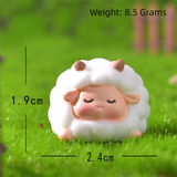 Cute Mini Resin Sheep Figurines – Set of 8 Micro Landscape & Desktop Decor (4 Designs) - Low Angle