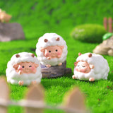 Cute Mini Resin Sheep Figurines – Set of 8 Micro Landscape & Desktop Decor (4 Designs)