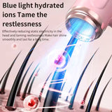 Gray wireless Hair Dryer with Cold & Hot Air, Portable Large-Capacity Rechargeable Ionic Dryer, Fast-Drying, Lightweight and Compact for Home and Travel - Top-Down View